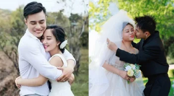 Bà xã Lê Dương Bảo Lâm phản ứng gây ngỡ ngàng khi thấy chồng chụp hình cưới và hôn má Lê Giang